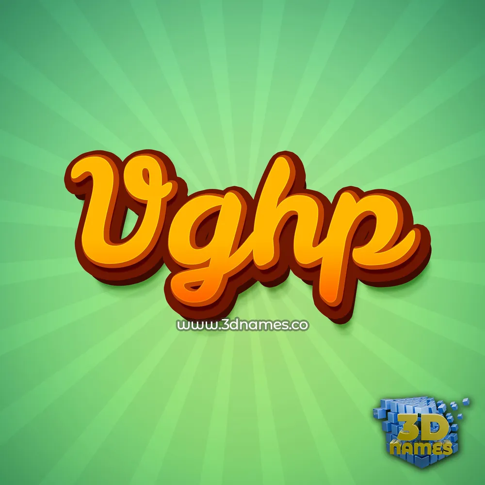 vghp in Green Rays style - 3D name wallpaper
