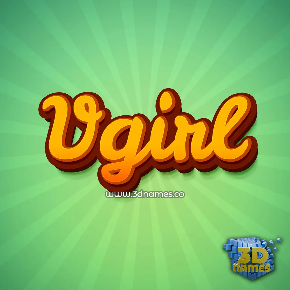vgirl in Green Rays style - 3D name wallpaper