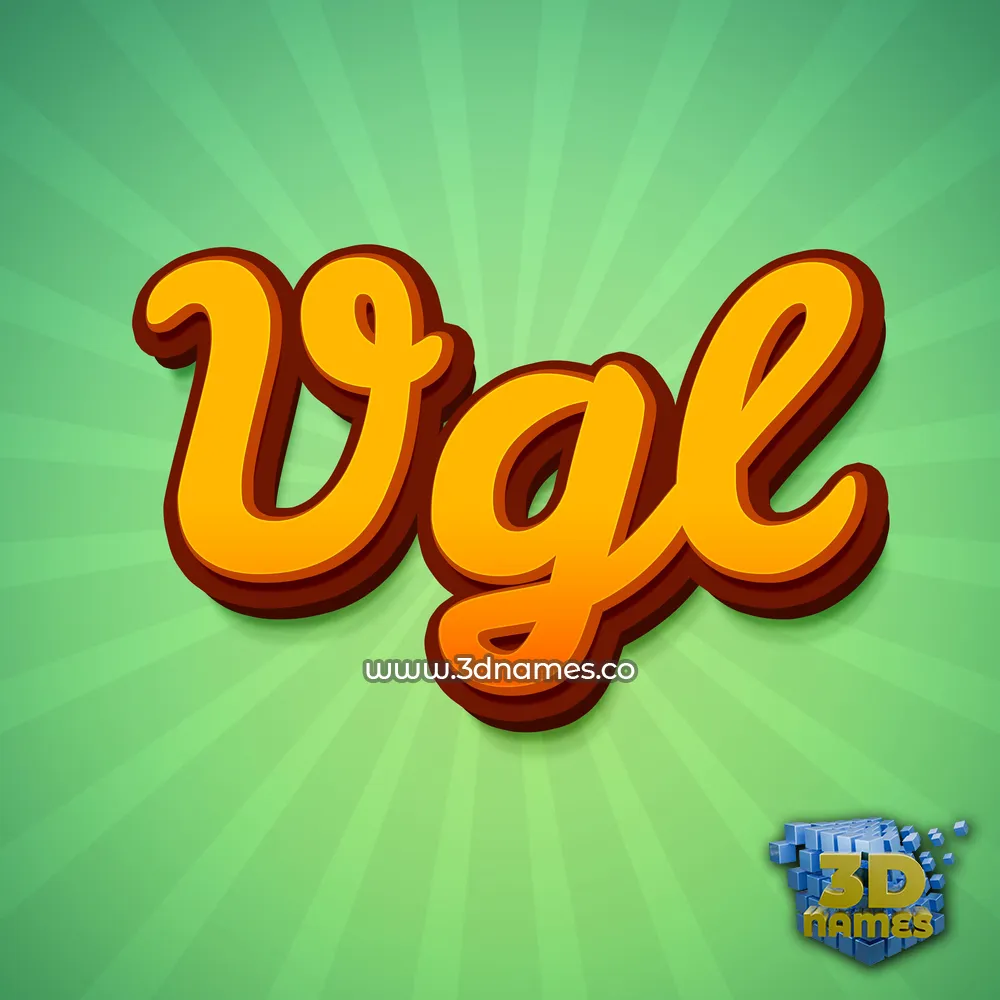 vgl in Green Rays style - 3D name wallpaper