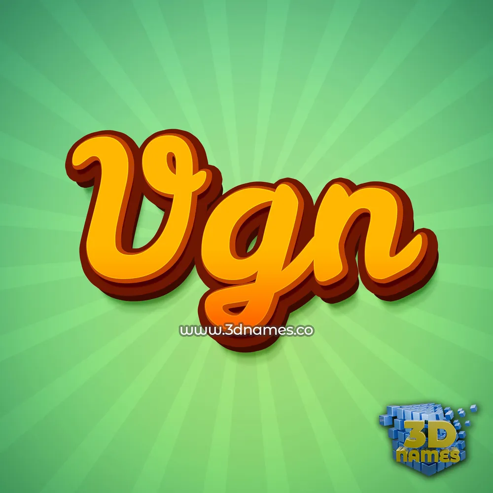 vgn in Green Rays style - 3D name wallpaper