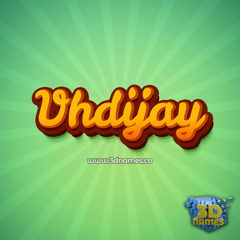 vhdijay in Green Rays style - 3D name wallpaper