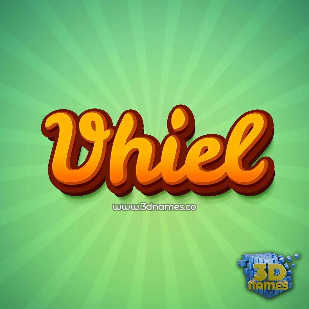 vhiel in Green Rays style - 3D name wallpaper