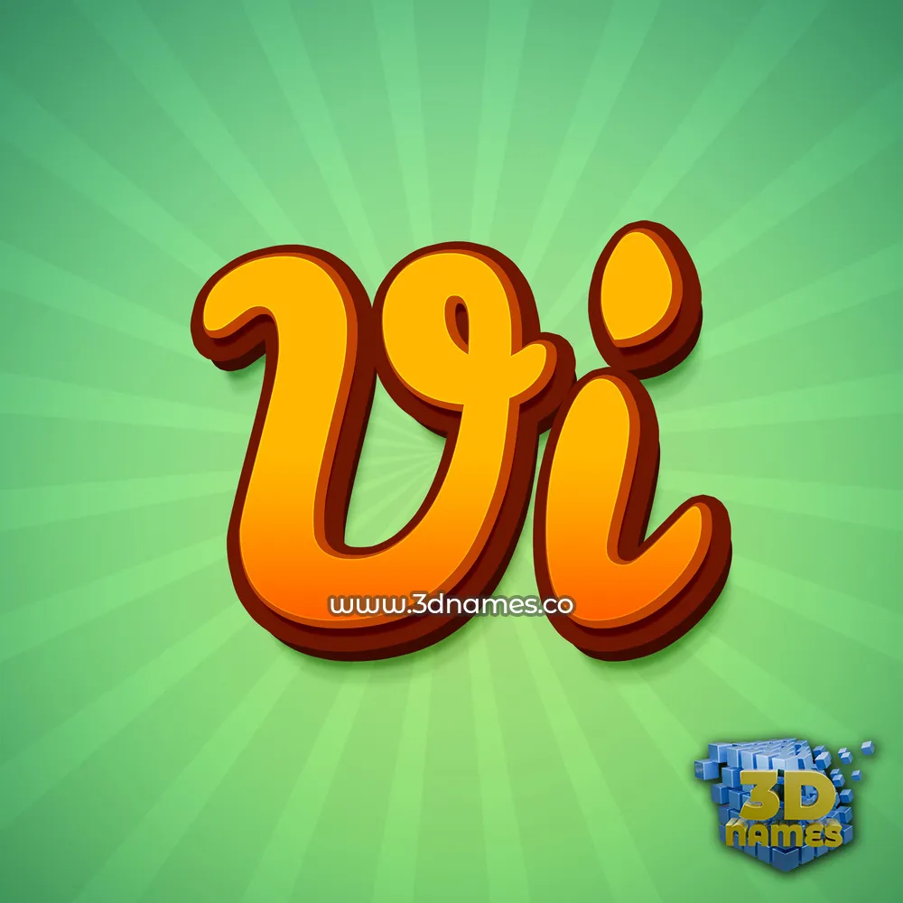 vi in Green Rays style - 3D name wallpaper