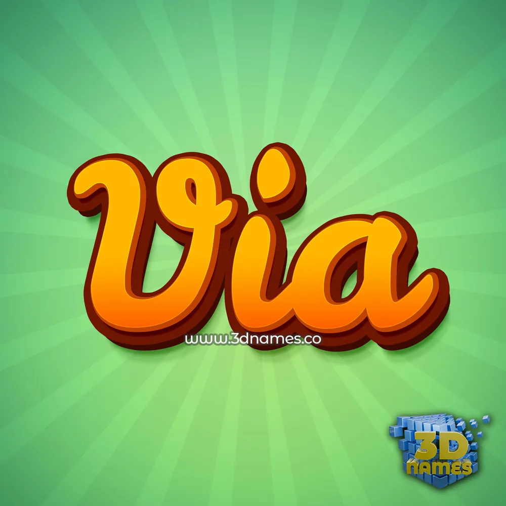 via in Green Rays style - 3D name wallpaper