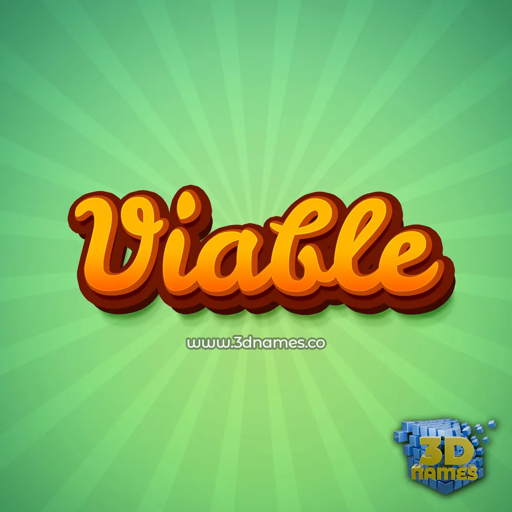 viable in Green Rays style - 3D name wallpaper