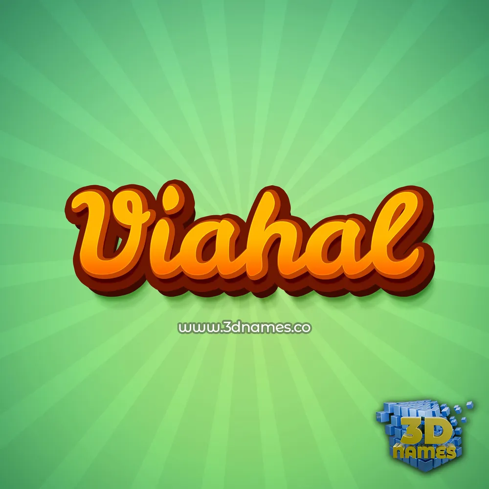 viahal in Green Rays style - 3D name wallpaper