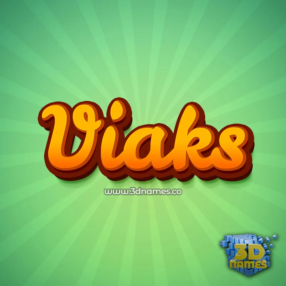 viaks in Green Rays style - 3D name wallpaper