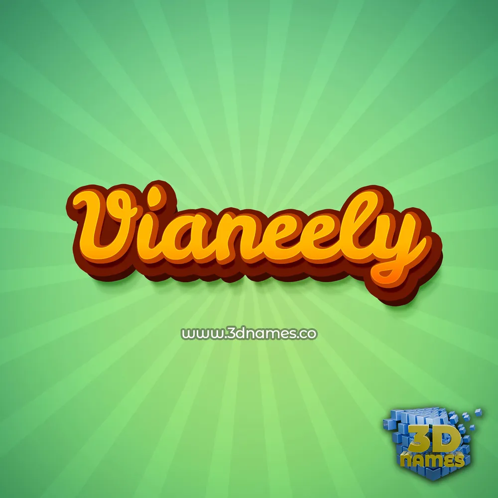 vianeely in Green Rays style - 3D name wallpaper