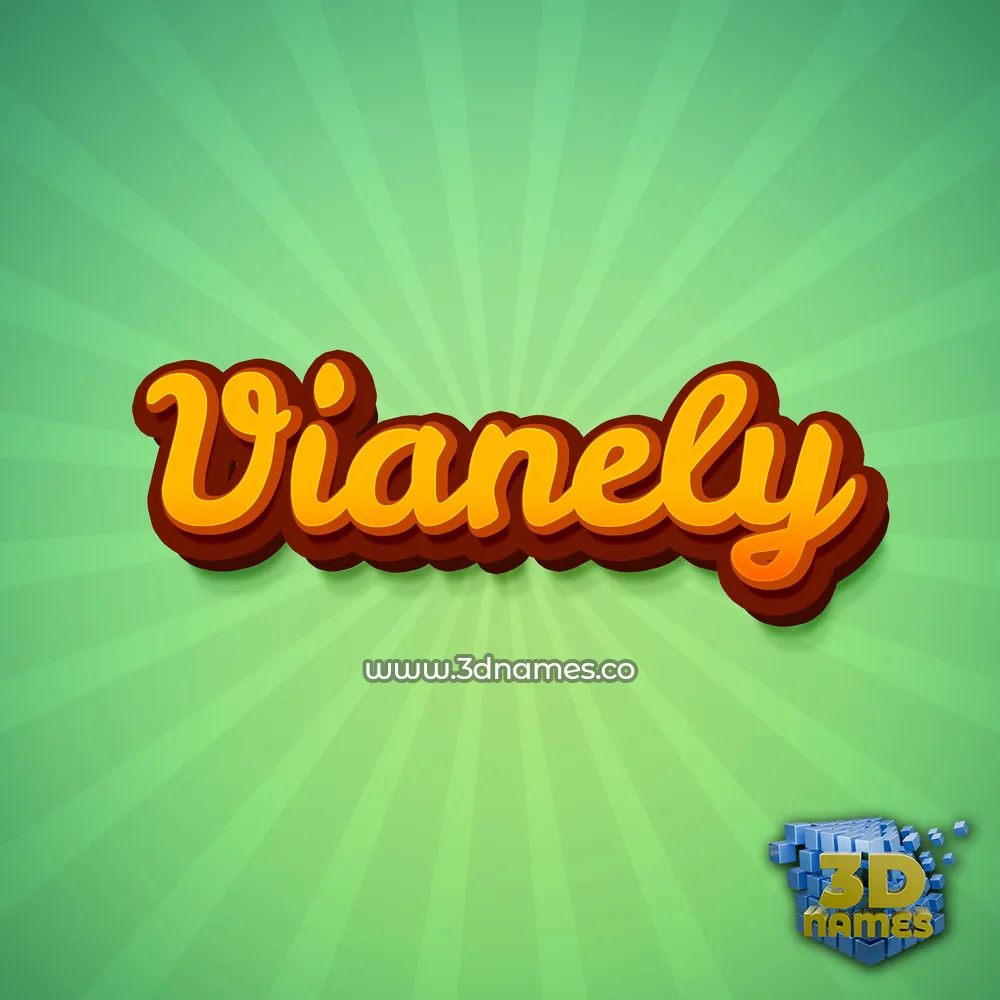 vianely in Green Rays style - 3D name wallpaper