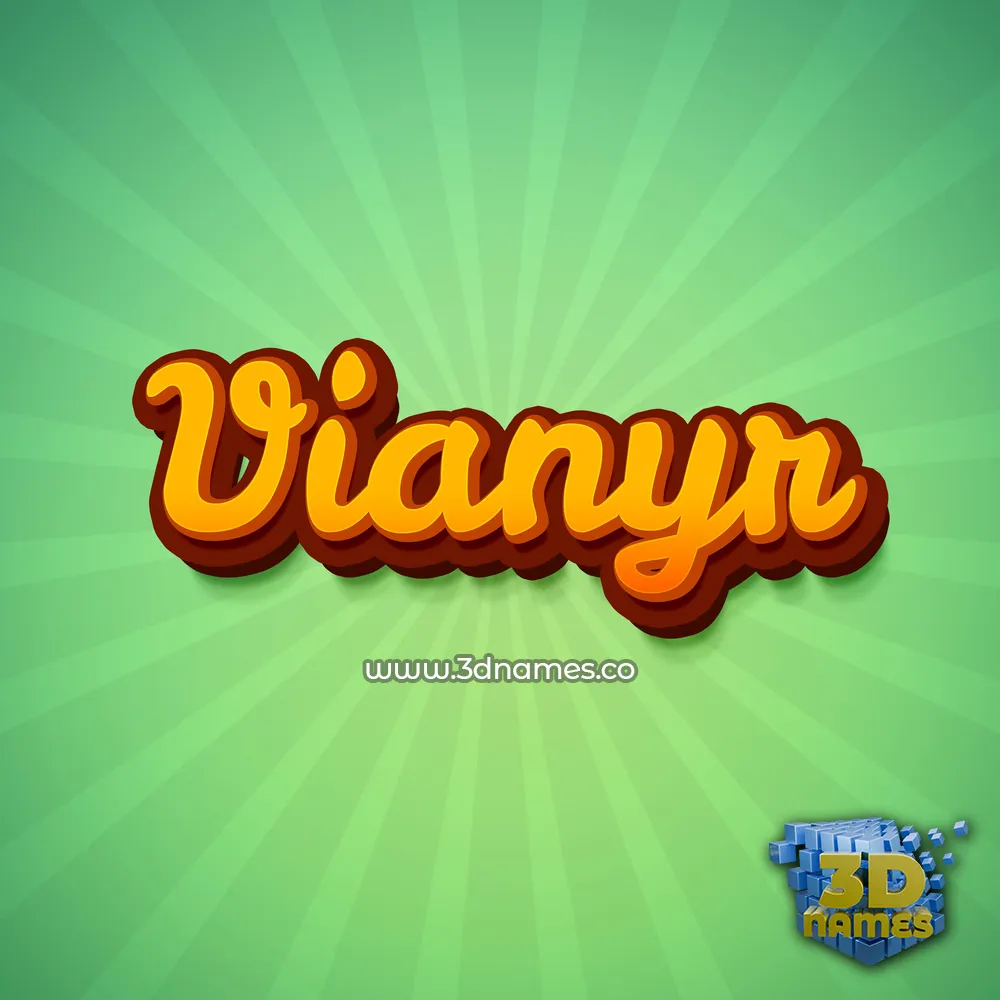 vianyr in Green Rays style - 3D name wallpaper