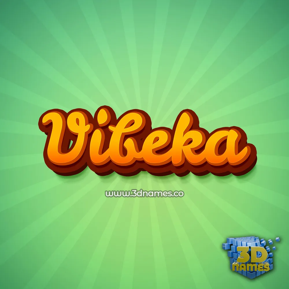 vibeka in Green Rays style - 3D name wallpaper