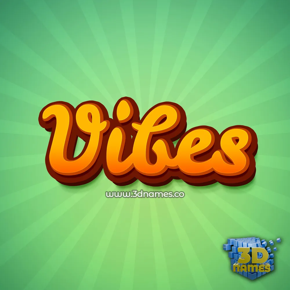 vibes in Green Rays style - 3D name wallpaper