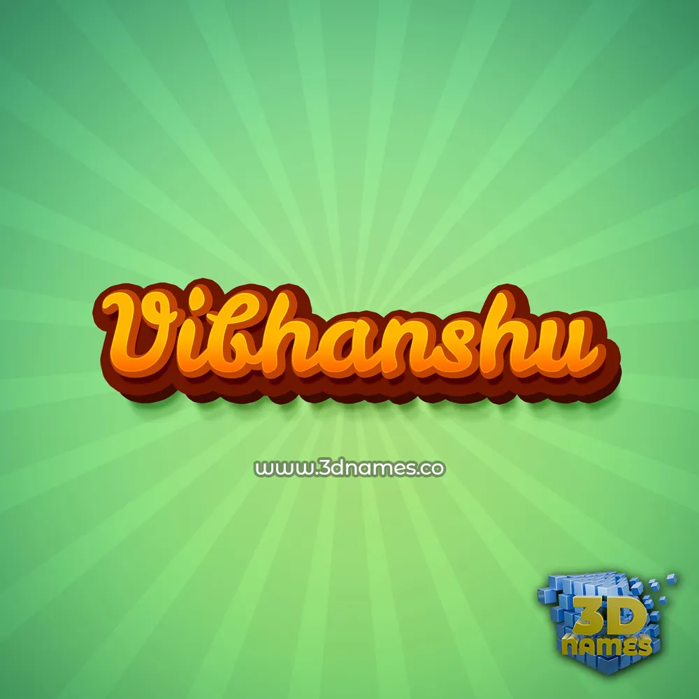 vibhanshu in Green Rays style - 3D name wallpaper