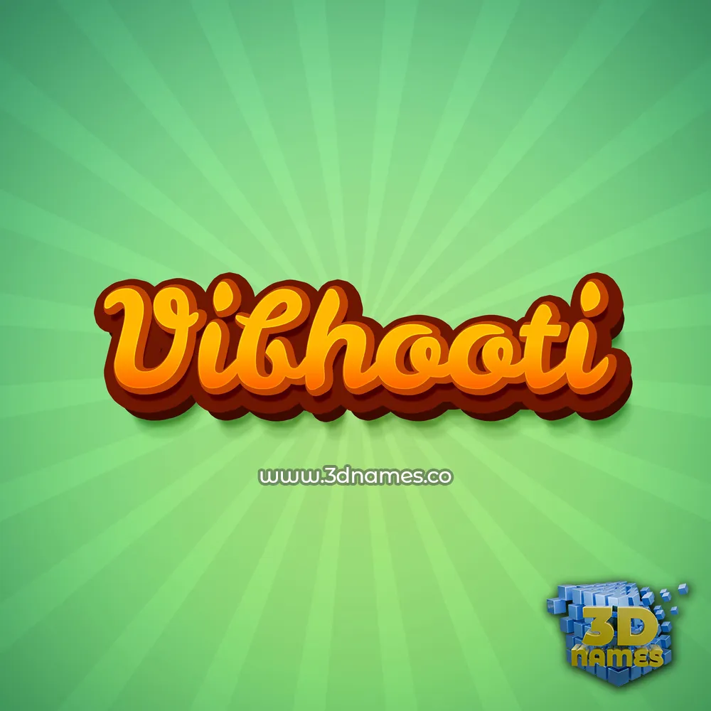 vibhooti in Green Rays style - 3D name wallpaper