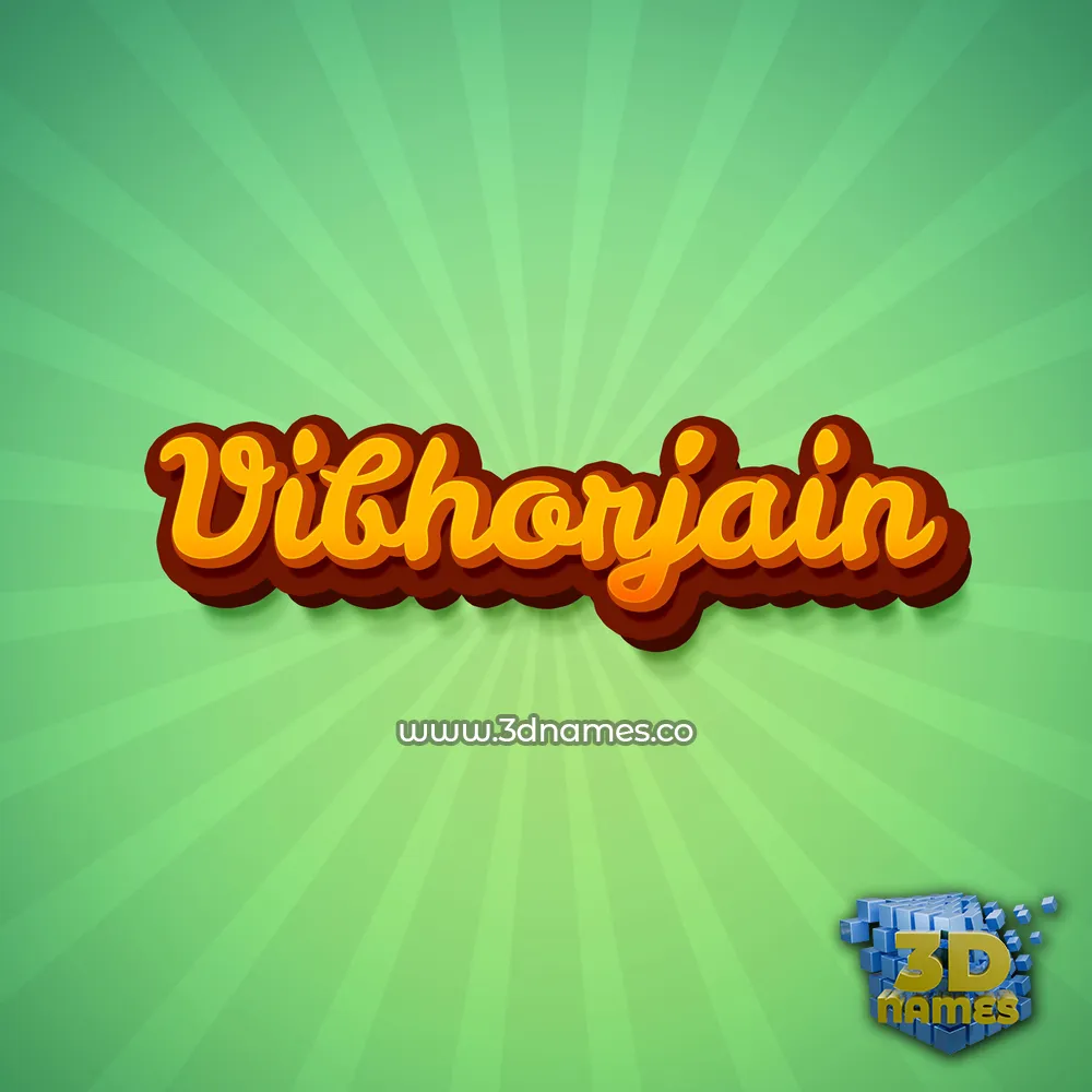 vibhorjain in Green Rays style - 3D name wallpaper