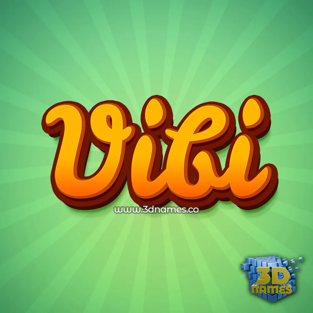 vibi in Green Rays style - 3D name wallpaper