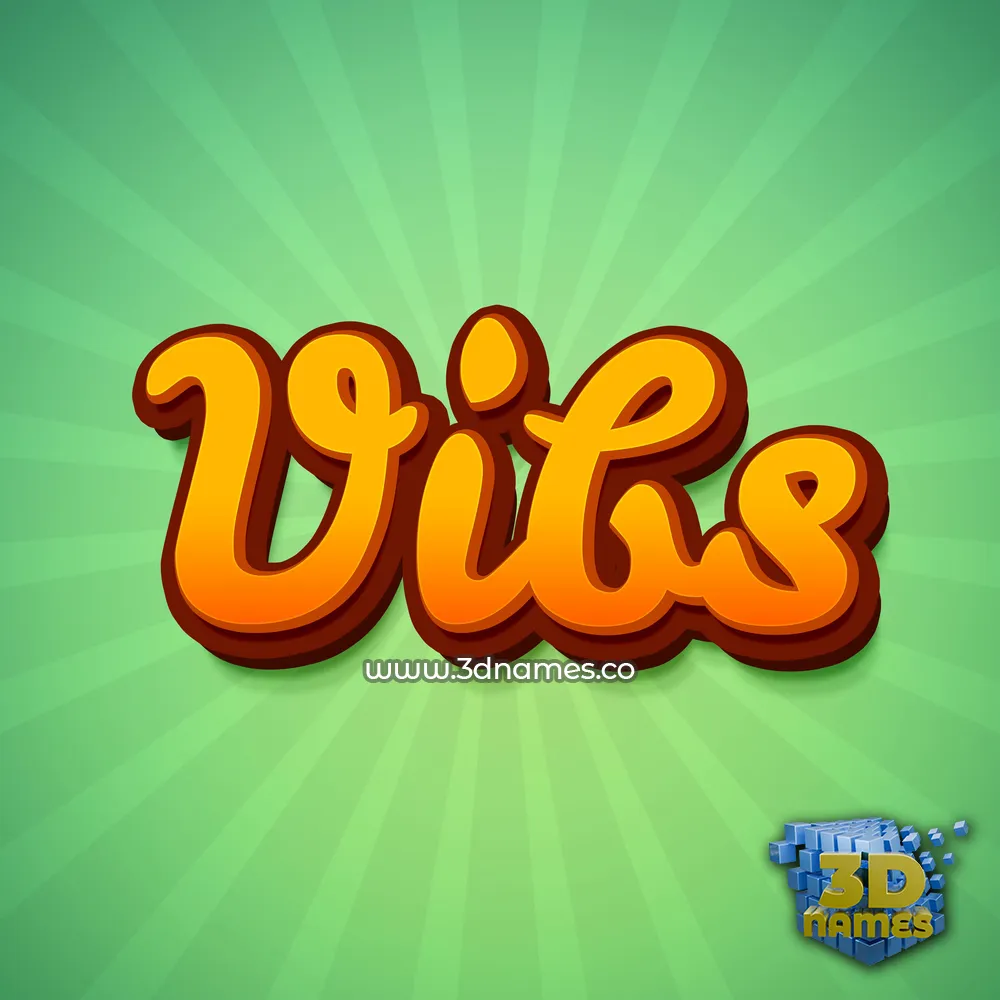 vibs in Green Rays style - 3D name wallpaper