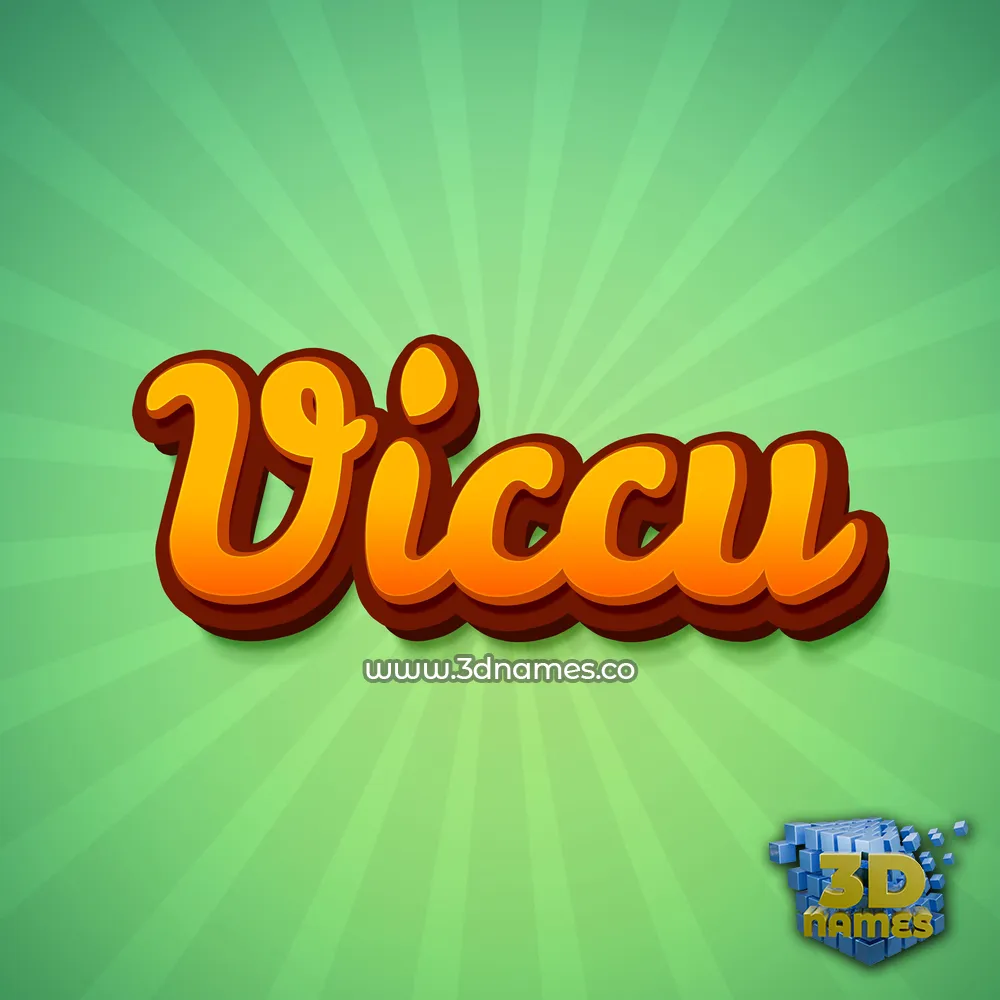 viccu in Green Rays style - 3D name wallpaper