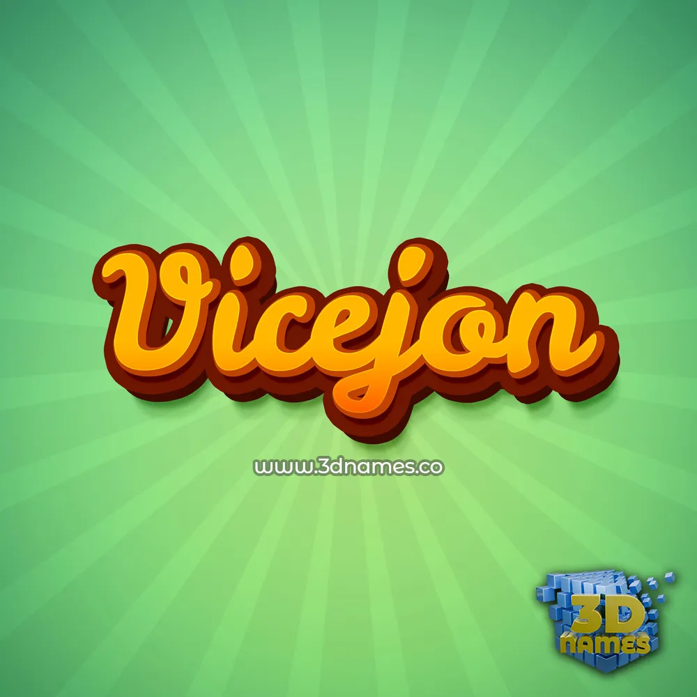 vicejon in Green Rays style - 3D name wallpaper