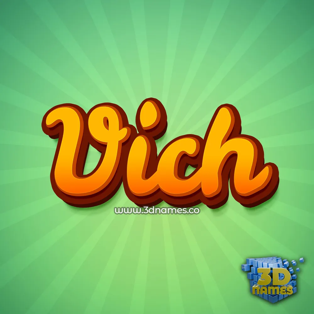 vich in Green Rays style - 3D name wallpaper