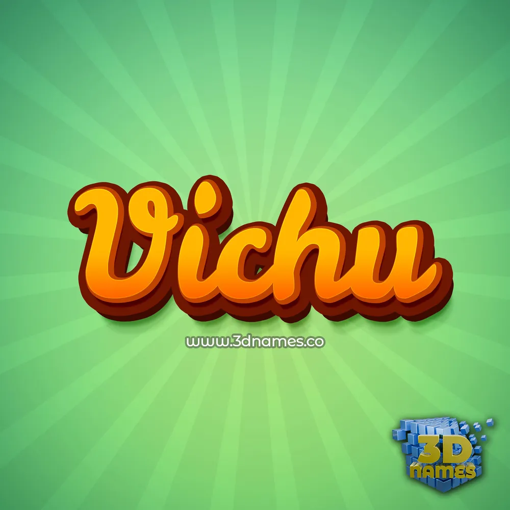 vichu in Green Rays style - 3D name wallpaper