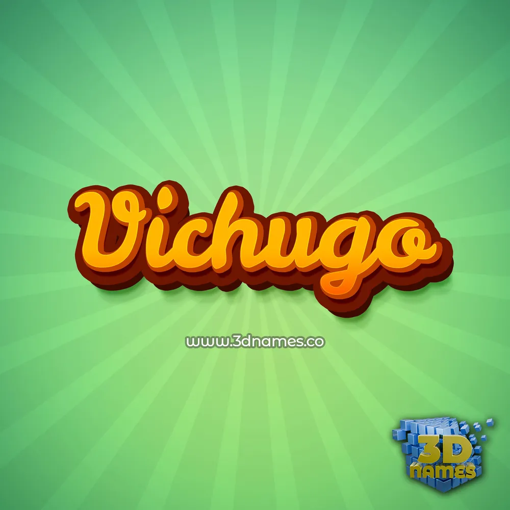 vichugo in Green Rays style - 3D name wallpaper