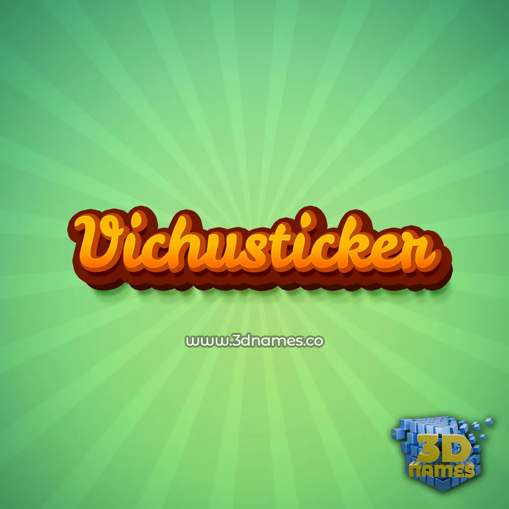 vichusticker in Green Rays style - 3D name wallpaper