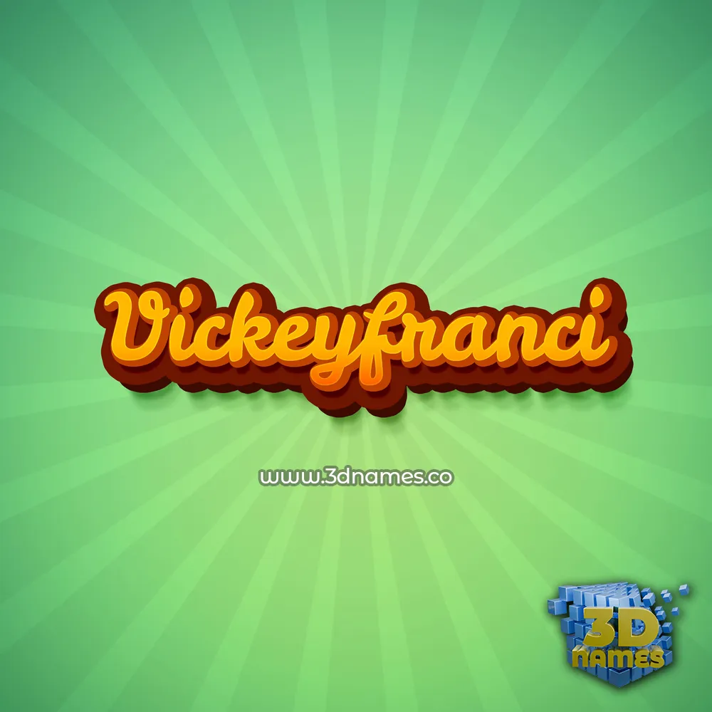 vickeyfranci in Green Rays style - 3D name wallpaper