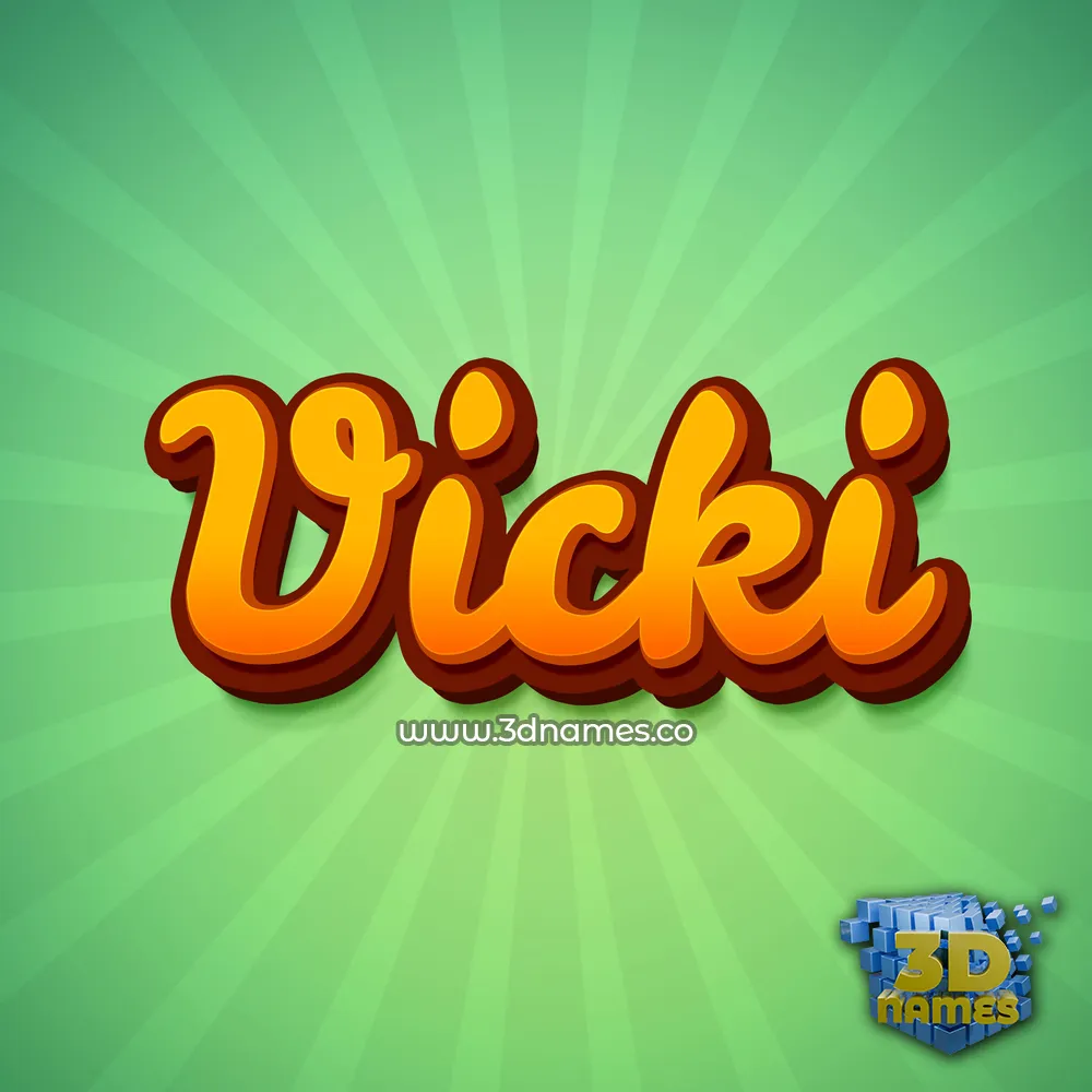 vicki in Green Rays style - 3D name wallpaper