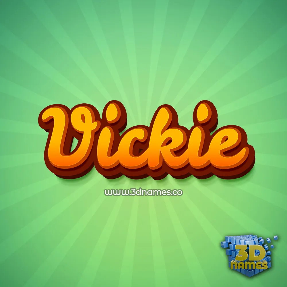 vickie in Green Rays style - 3D name wallpaper