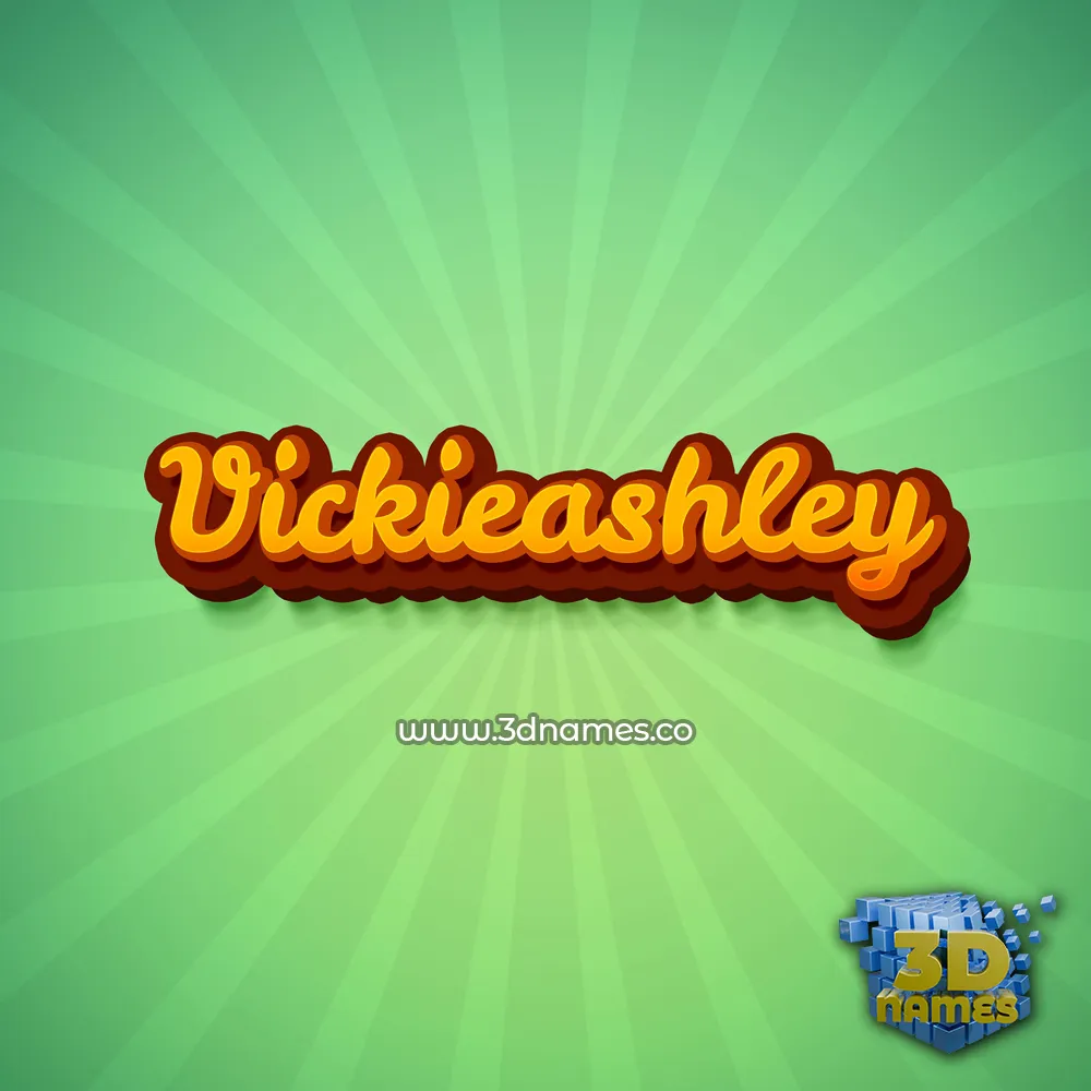 vickieashley in Green Rays style - 3D name wallpaper