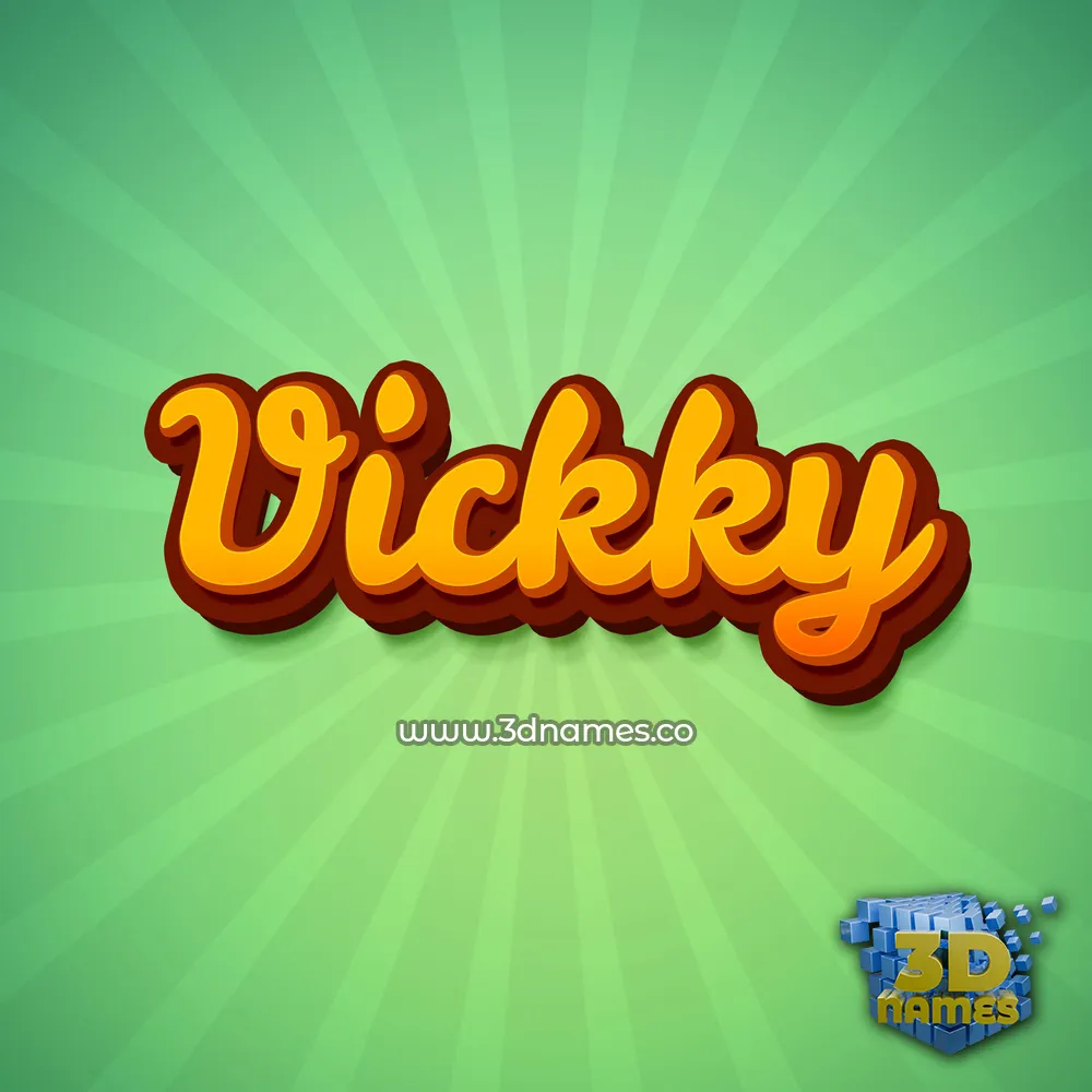vickky in Green Rays style - 3D name wallpaper