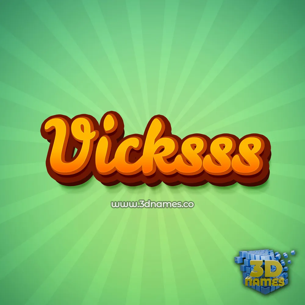 vicksss in Green Rays style - 3D name wallpaper