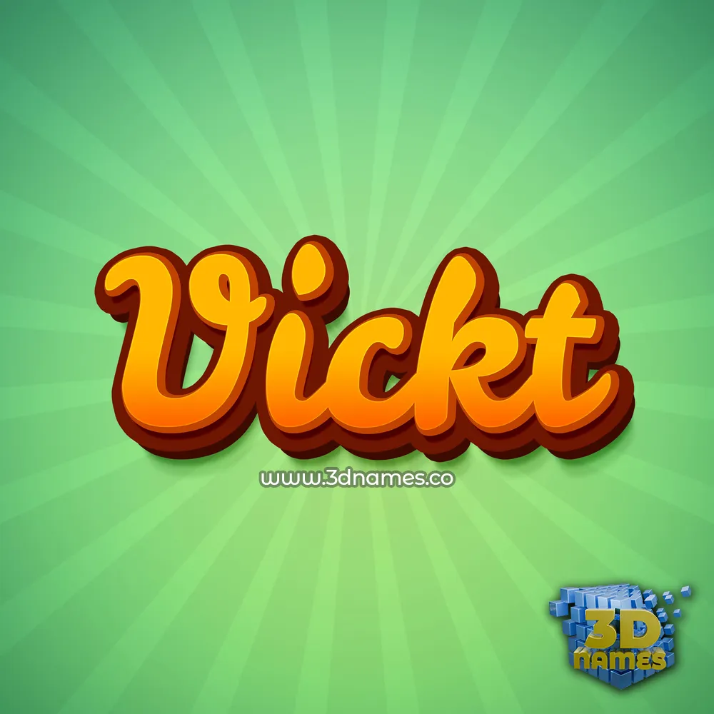 vickt in Green Rays style - 3D name wallpaper