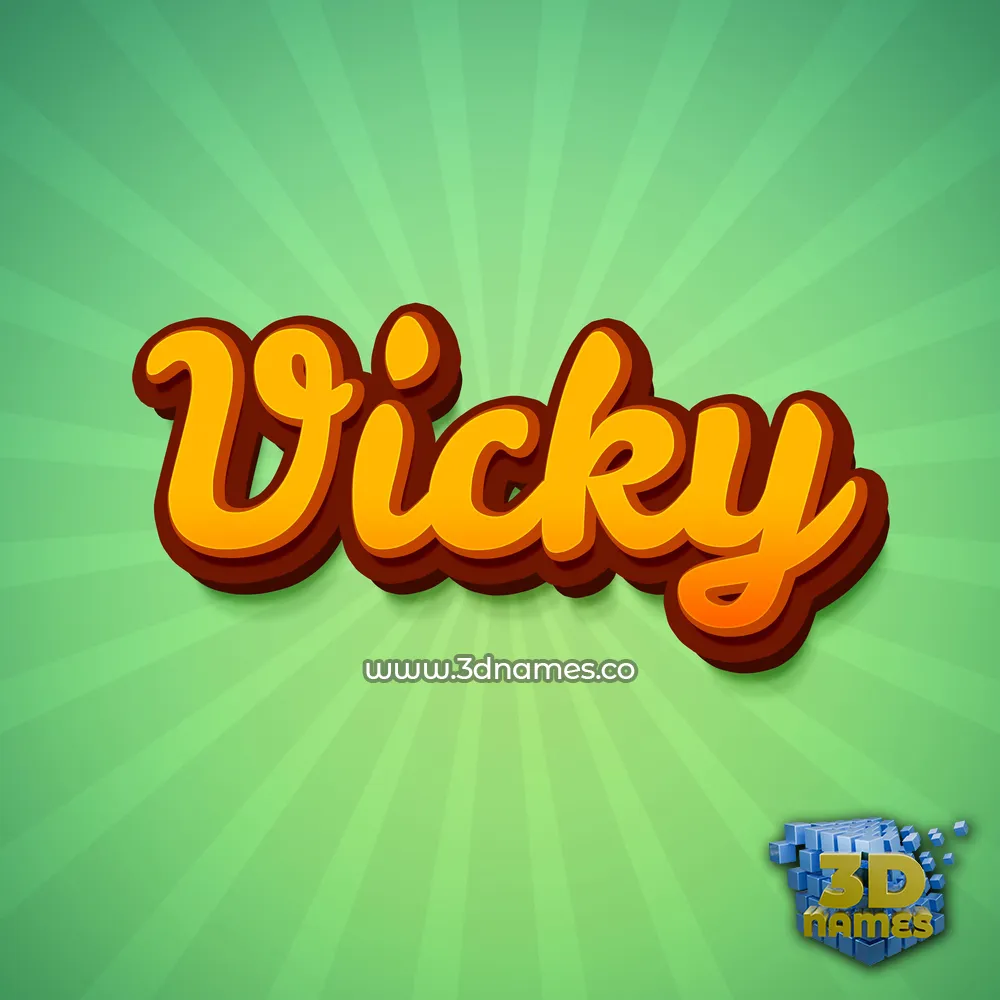 vicky in Green Rays style - 3D name wallpaper