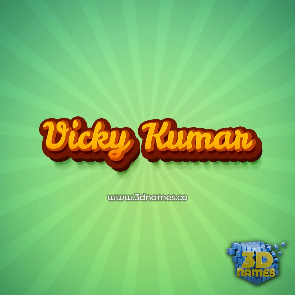vicky kumar in Green Rays style - 3D name wallpaper