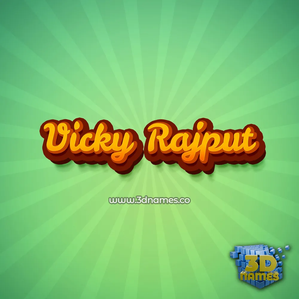 vicky rajput in Green Rays style - 3D name wallpaper