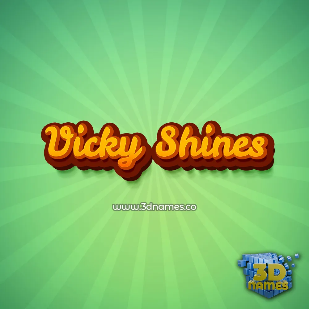 vicky shines in Green Rays style - 3D name wallpaper