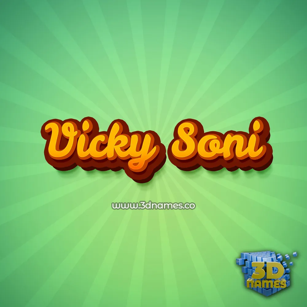 vicky soni in Green Rays style - 3D name wallpaper