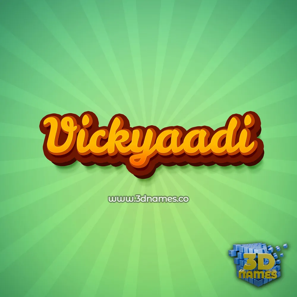 vickyaadi in Green Rays style - 3D name wallpaper
