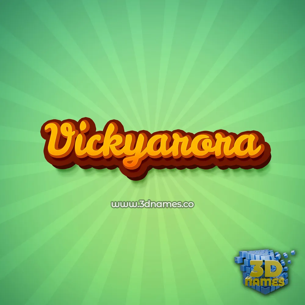 vickyarora in Green Rays style - 3D name wallpaper