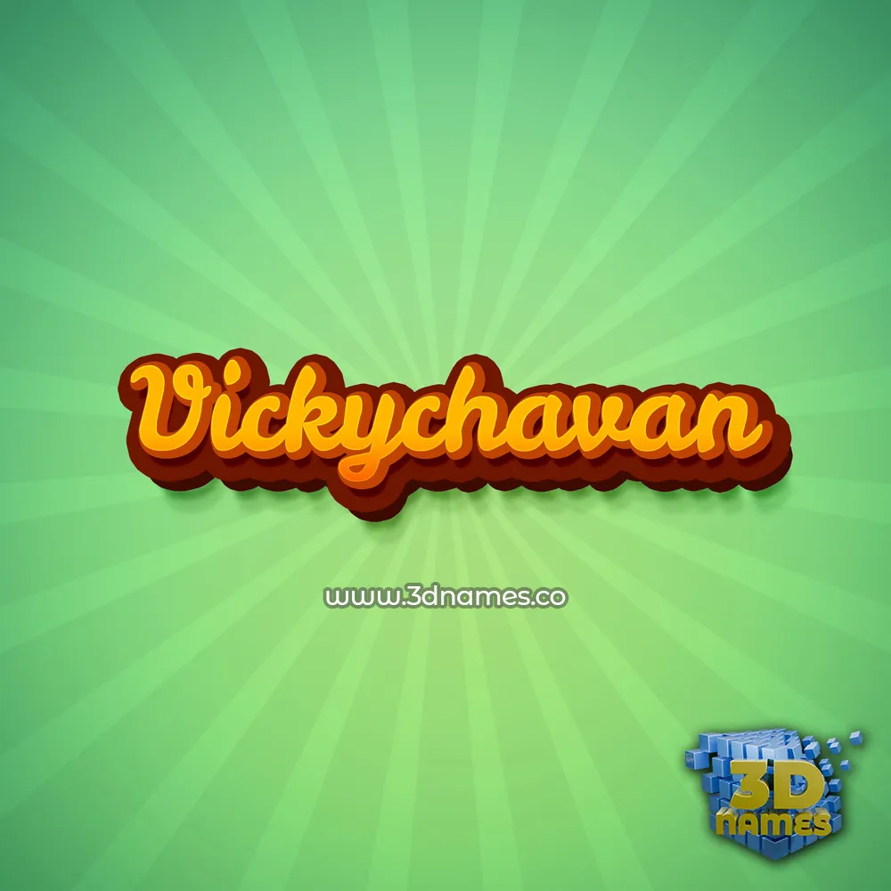 vickychavan in Green Rays style - 3D name wallpaper