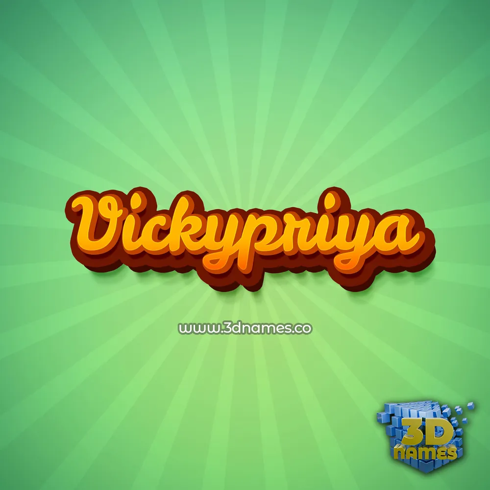 vickypriya in Green Rays style - 3D name wallpaper