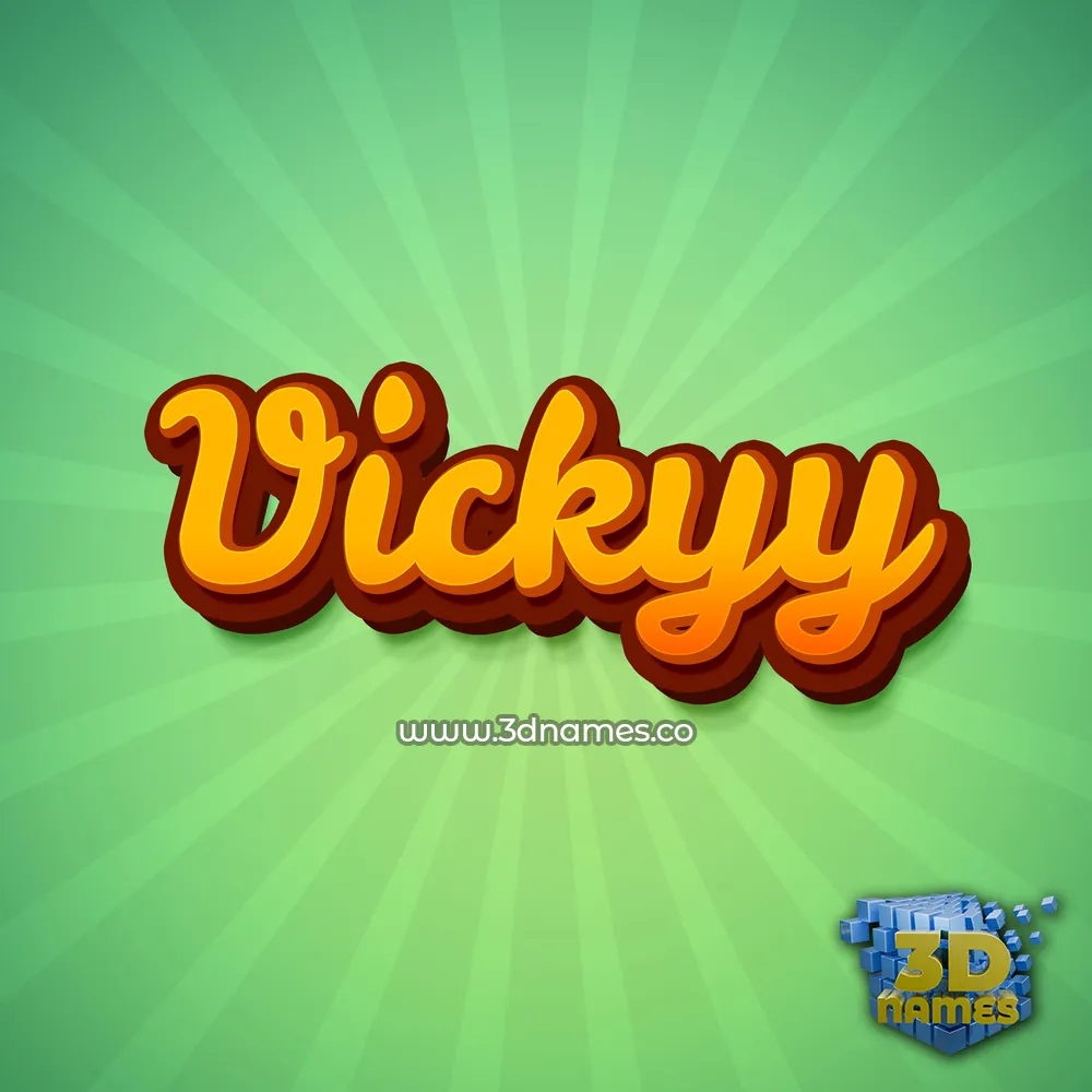 vickyy in Green Rays style - 3D name wallpaper