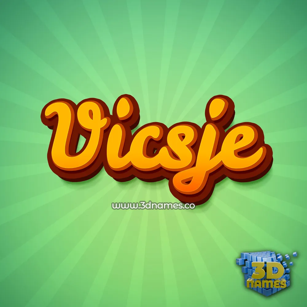 vicsje in Green Rays style - 3D name wallpaper