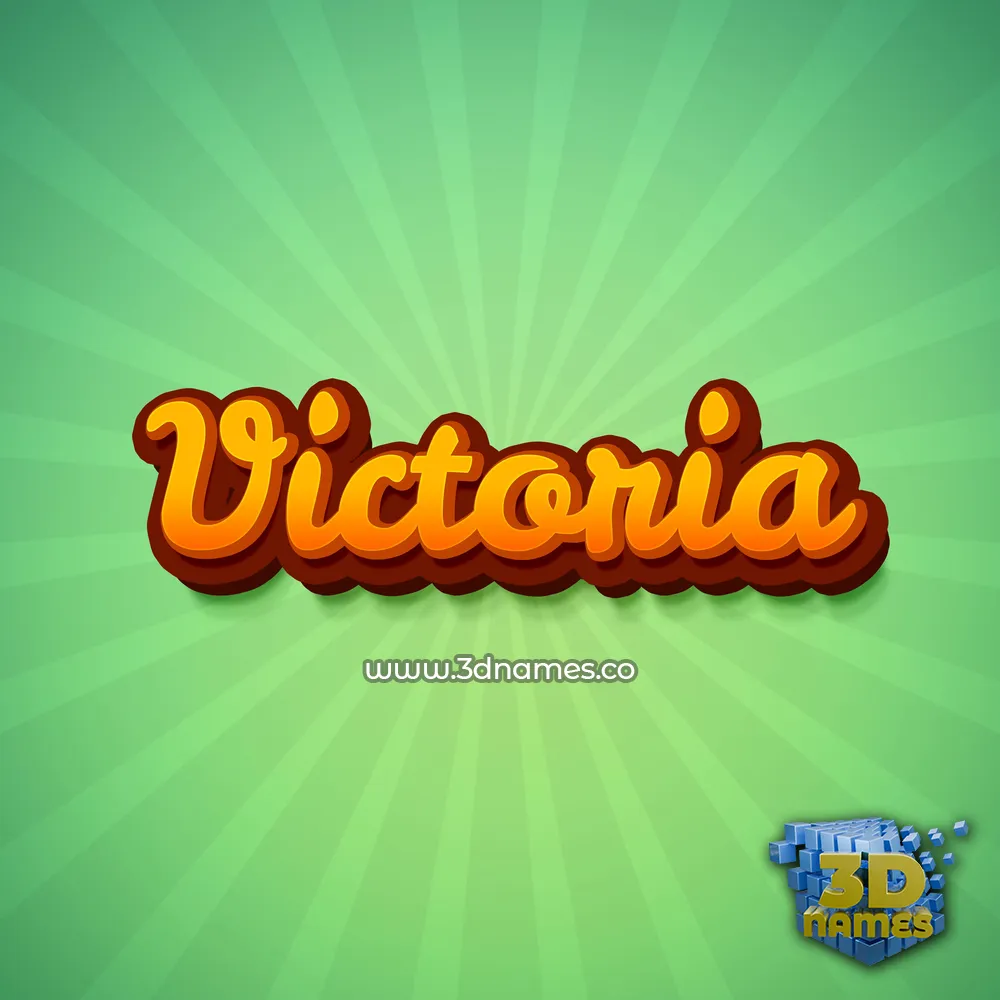 victoria in Green Rays style - 3D name wallpaper