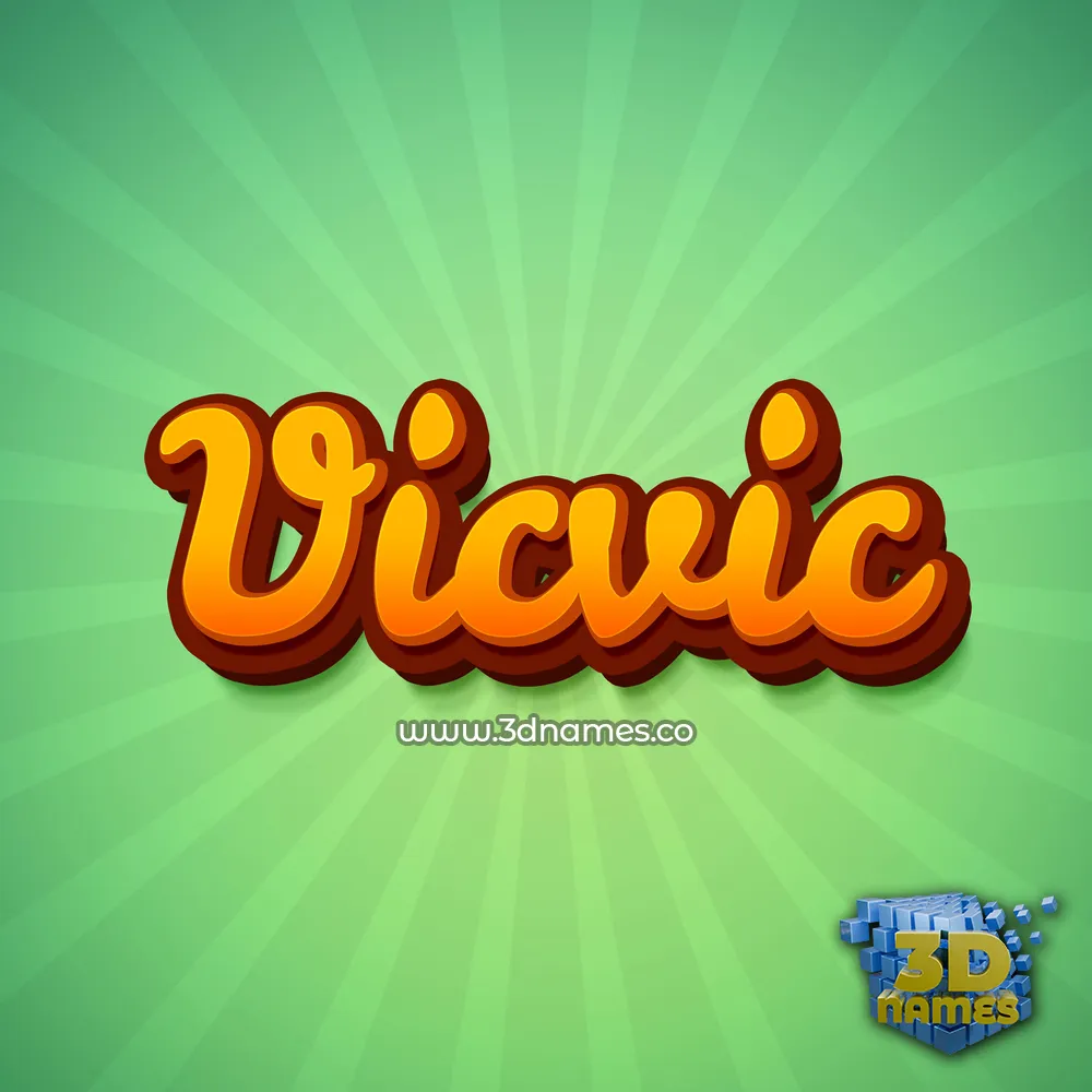vicvic in Green Rays style - 3D name wallpaper