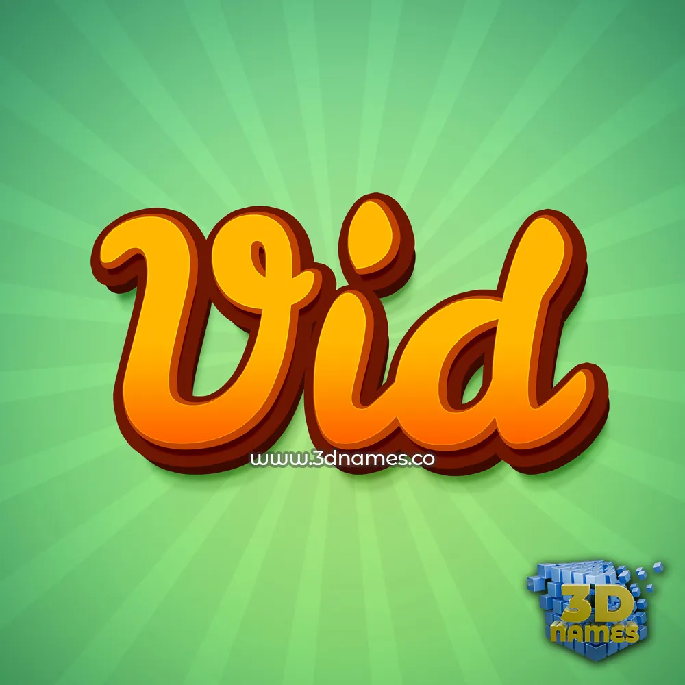 vid in Green Rays style - 3D name wallpaper