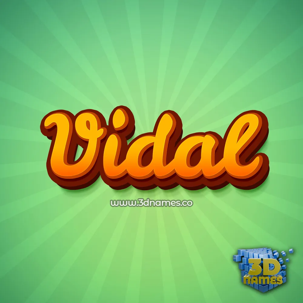 vidal in Green Rays style - 3D name wallpaper