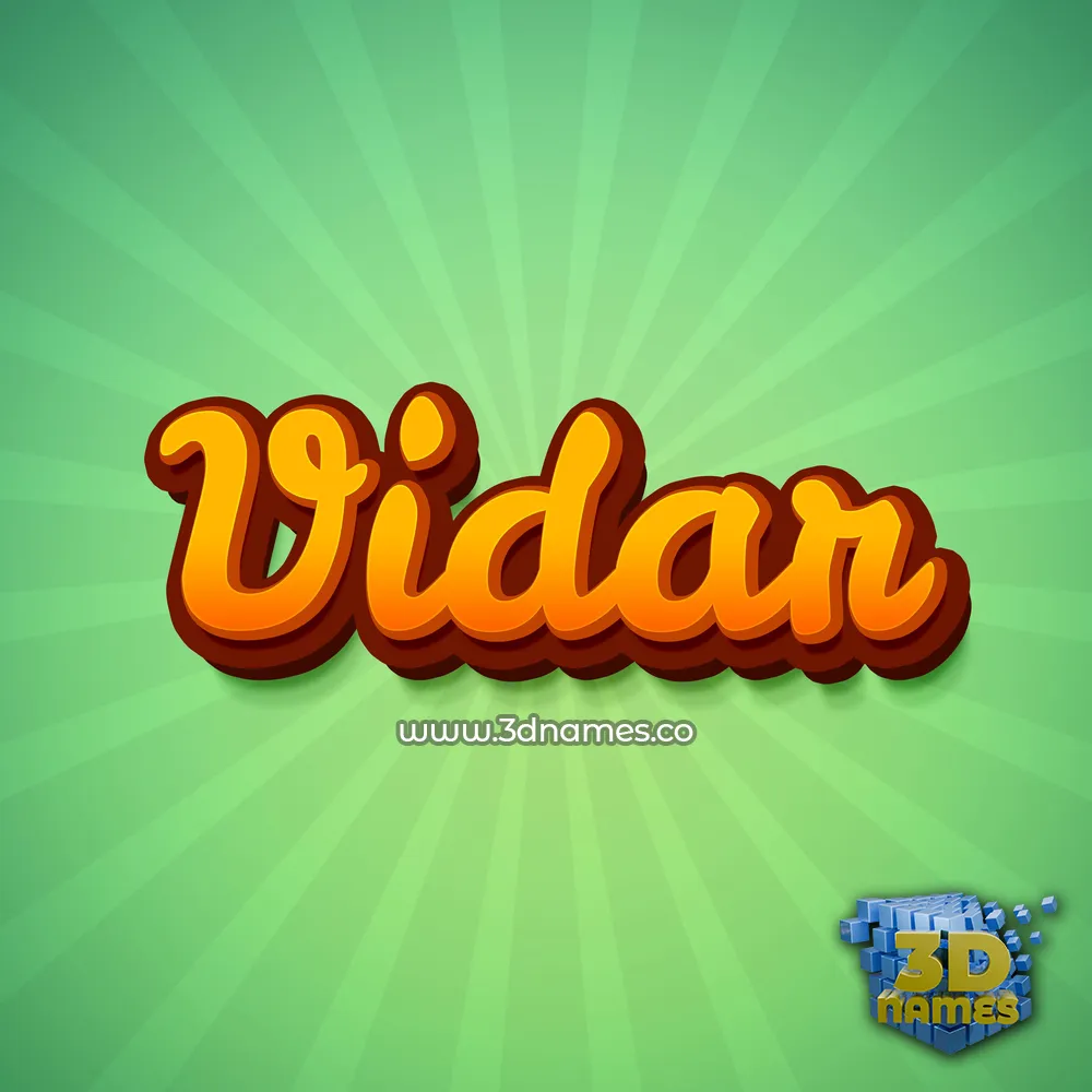 vidar in Green Rays style - 3D name wallpaper